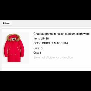 J Crew Chateau Parka NWT